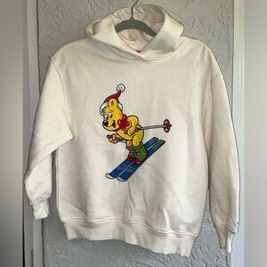 HARIBO White Skiing Bear Hoodie- Size M 10/12